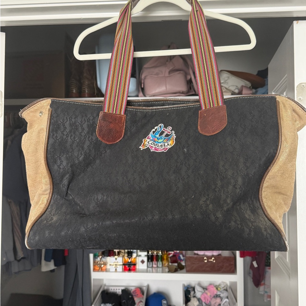 Consuela Tote Bag with Striped Handles - Picture 1 of 11